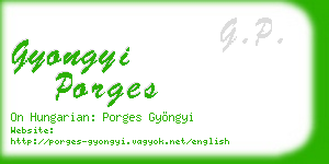 gyongyi porges business card
